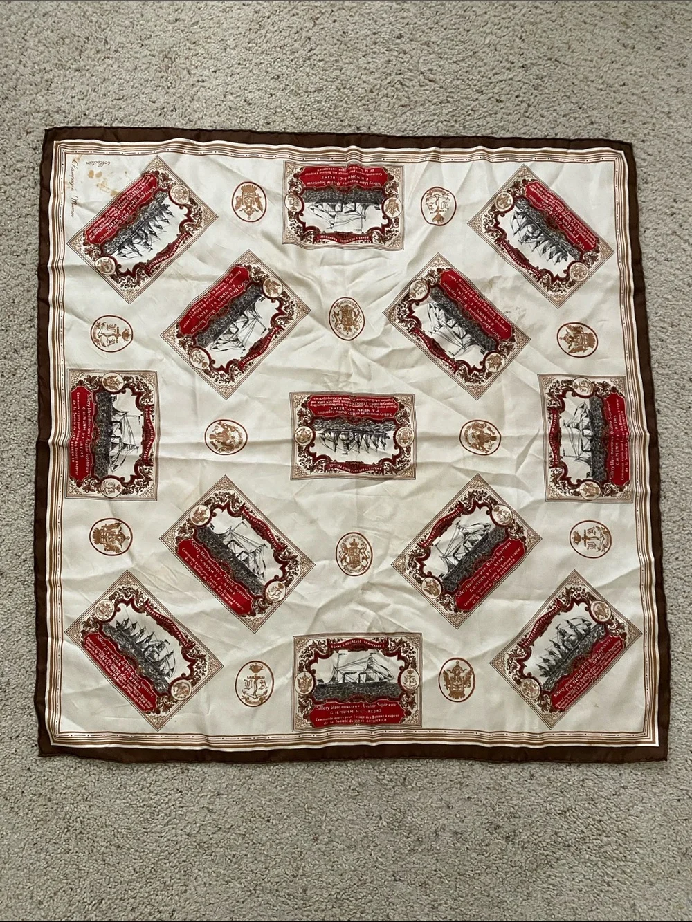 Champagne Mumm Collection Silk Hand Rolled Scarf.